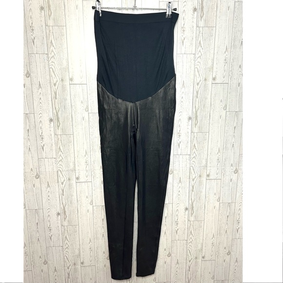 SPANX Size Large Mama Faux Leather Leggings - Picture 1 of 10